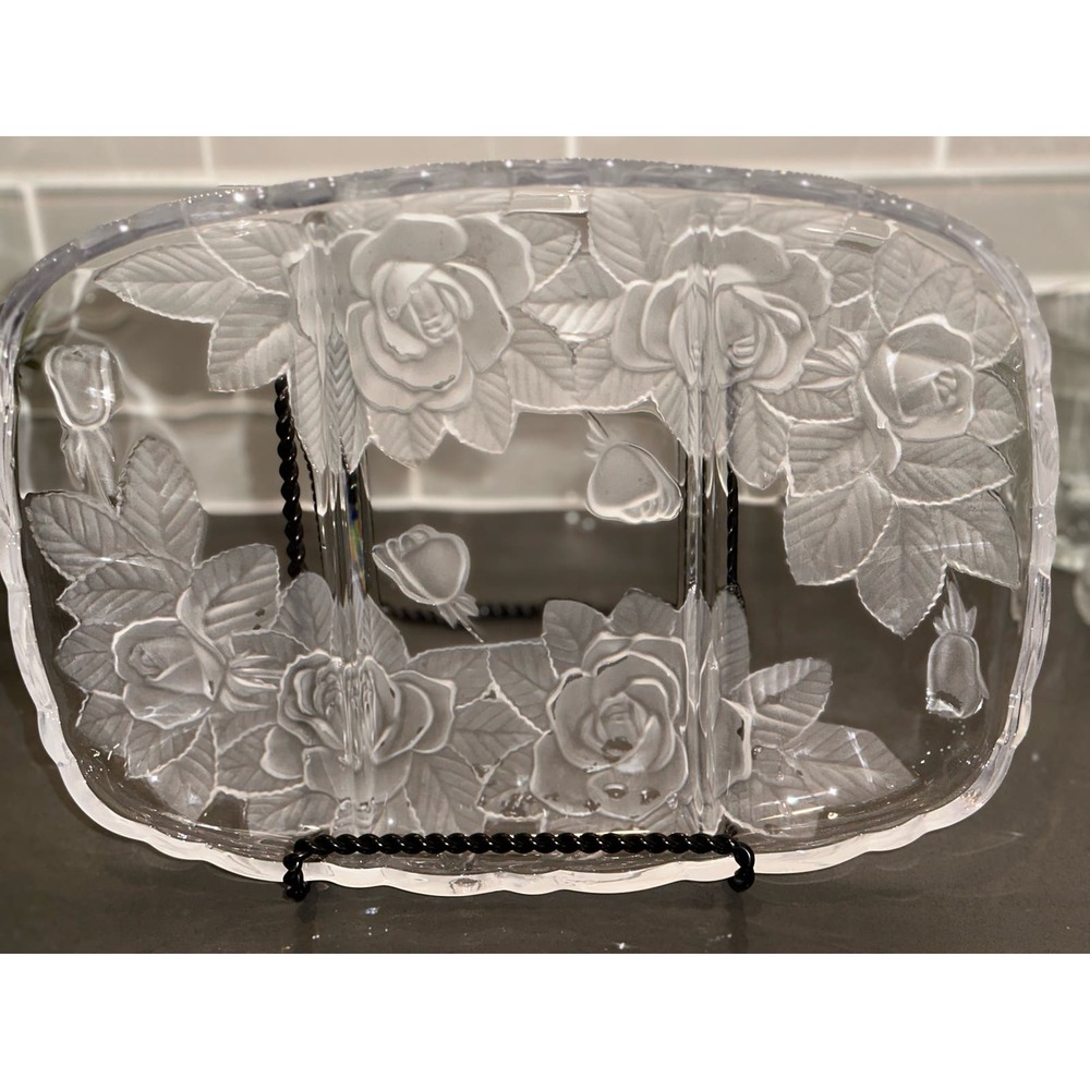 Studio Nova Winter Rose Hors D'Oeuvre Oblong 11 1/2" x 8 1/2” Divided Serving